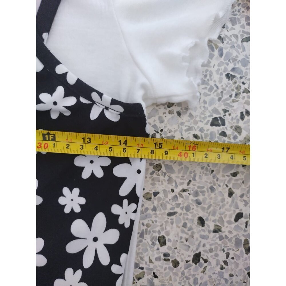art class. Girls black and white floral print dress and white shirt sleeve. NWT - Picture 7 of 10